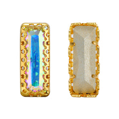 Crystal AB Princess Baguette Shape High-Quality Glass Sew-on Nest Hollow Claw Rhinestones WholesaleRhinestone