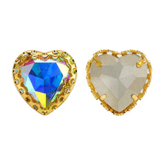 Crystal AB Maxi Heart Shape High-Quality Glass Sew-on Nest Hollow Claw Rhinestones WholesaleRhinestone