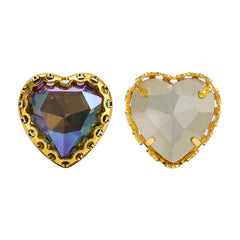 Ghost Light Maxi Heart Shape High-Quality Glass Sew-on Nest Hollow Claw Rhinestones WholesaleRhinestone