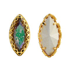 Ghost Light Navette Shape High-Quality Glass Sew-on Nest Hollow Claw Rhinestones WholesaleRhinestone