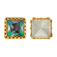 Ghost Light Princess Square Forma de alta calidad de vidrio cosido y nido de rehinestones de garras huecas