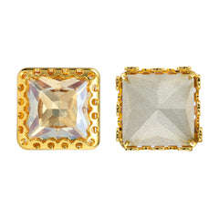Golden Shadow Princess Square Shape High-Quality Glass Sew-on Nest Hollow Claw Rhinestones WholesaleRhinestone