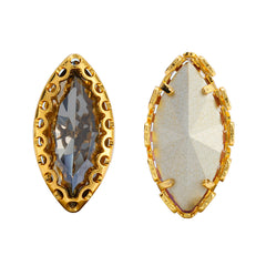 Satin Navette Shape High-Quality Glass Sew-on Nest Hollow Claw Rhinestones WholesaleRhinestone