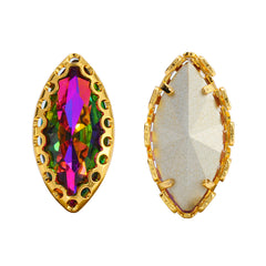 Volcano Navette Shape High-Quality Glass Sew-on Nest Hollow Claw Rhinestones WholesaleRhinestone