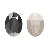 Jet Metallic Silver Oval Shape High Quality Glass Pointed Back Fancy Rhinestones WholesaleRhinestone
