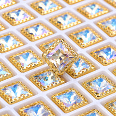 Moonlight Princess Square Shape High-Quality Glass Sew-on Nest Hollow Claw Rhinestones WholesaleRhinestone