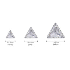 Mixed Sizes Crystal Triangle Shape High Quality Glass Sew-on Rhinestones WholesaleRhinestone