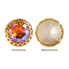 Paradise Shine Gemstone Flower Round Shape High-Quality Glass Sew-on Nest Hollow Claw Rhinestones WholesaleRhinestone