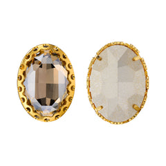 Satin Oval Shape High-Quality Glass Sew-on Nest Hollow Claw Rhinestones WholesaleRhinestone