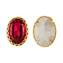 Rose Oval Shape High-Quality Glass Sew-on Nest Hollow Claw Rhinestones WholesaleRhinestone