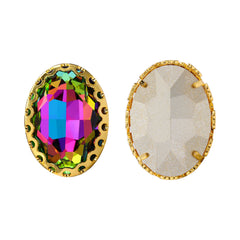 Volcano Oval Shape High-Quality Glass Sew-on Nest Hollow Claw Rhinestones WholesaleRhinestone