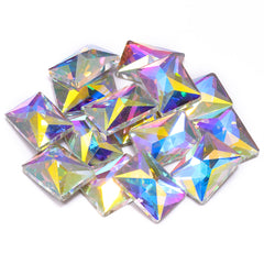 Crystal AB Rectangle Shape High Quality Glass Beveled Flat Back Rhinestones WholesaleRhinestone