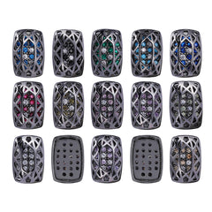 Cushion Rectangle Shape Hematite Plated High-Quality Sew-on Alloy Charms Inlaid Cubic Zirconia WholesaleRhinestone