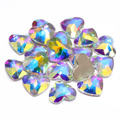 Crystal AB Heart Shape High Quality Glass Beveled Flat Back Rhinestones WholesaleRhinestone