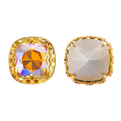 Paradise Shine Cushion Square Shape High-Quality Glass Sew-on Nest Hollow Claw Rhinestones WholesaleRhinestone