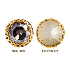 Satin Gemstone Flower Round Shape High-Quality Glass Sew-on Nest Hollow Claw Rhinestones WholesaleRhinestone