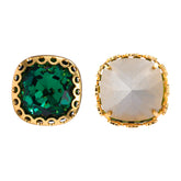 Emerald Cushion Square Shape High-Quality Glass Sew-on Nest Hollow Claw Rhinestones WholesaleRhinestone