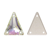 Slim Triangle Shape Luminous Green High Quality Glass Sew-on Rhinestones WholesaleRhinestone