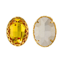 Forme d'ovale de topaze légère de haute qualité coudre coudre la griffe creuse de la griffe creuse