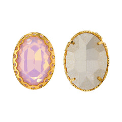 Rose Water Opal Oval Shape High-Quality Glass Sew-on Nest Hollow Claw Rhinestones WholesaleRhinestone