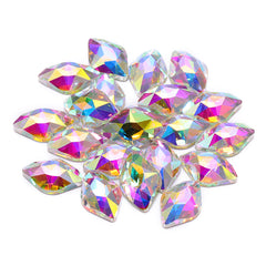 Crystal AB Lemon Shape High Quality Glass Beveled Flat Back Rhinestones WholesaleRhinestone