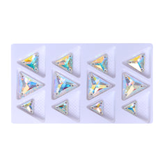 Mixed Sizes Crystal AB Triangle Shape High Quality Glass Sew-on Rhinestones WholesaleRhinestone