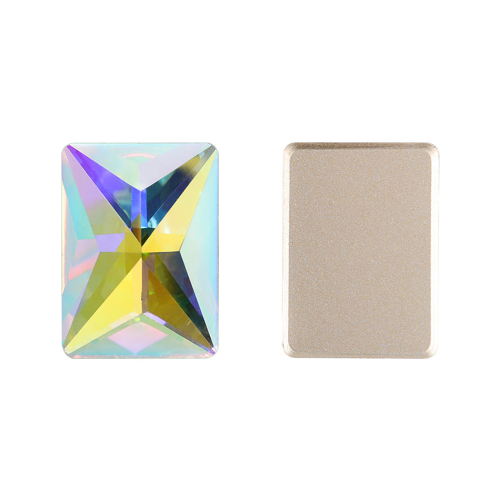 Crystal AB Rectangle Shape High Quality Glass Beveled Flat Back Rhinestones WholesaleRhinestone