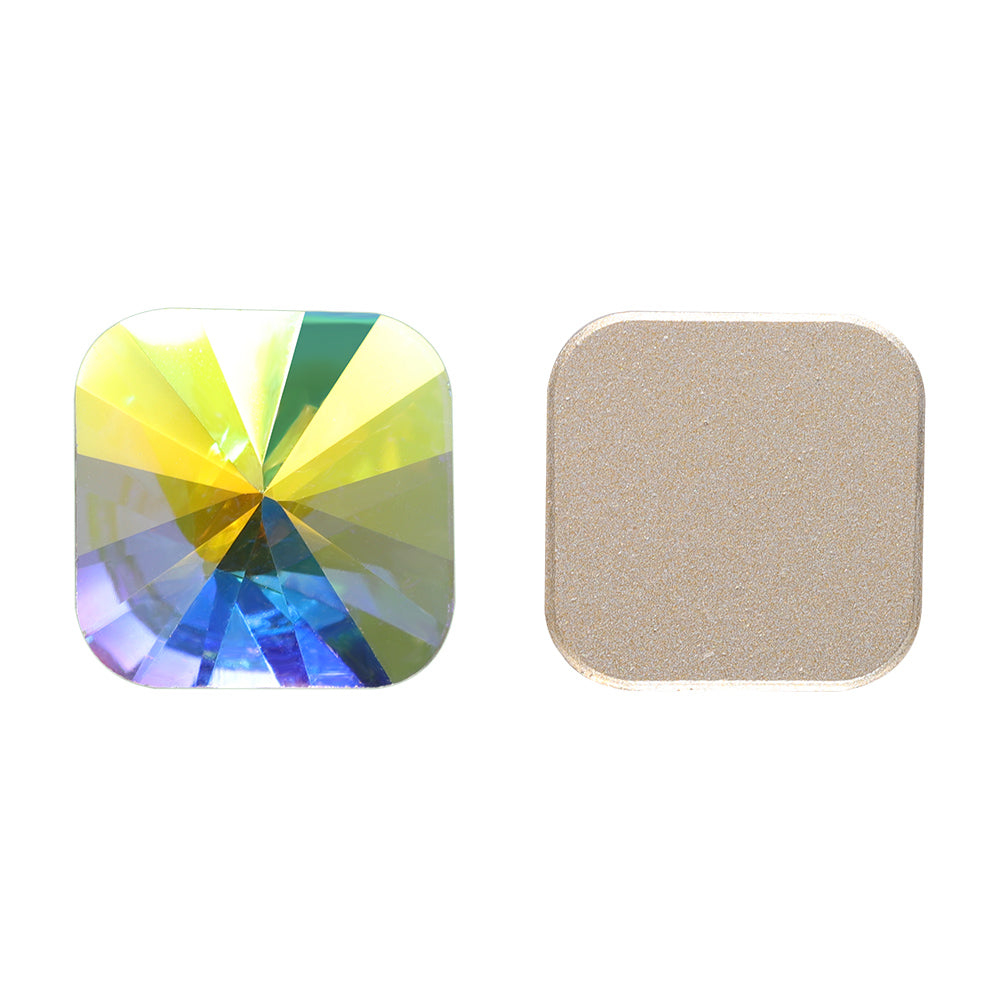 Crystal AB Rivoli Square Shape High Quality Glass Beveled Flat Back Rhinestones WholesaleRhinestone