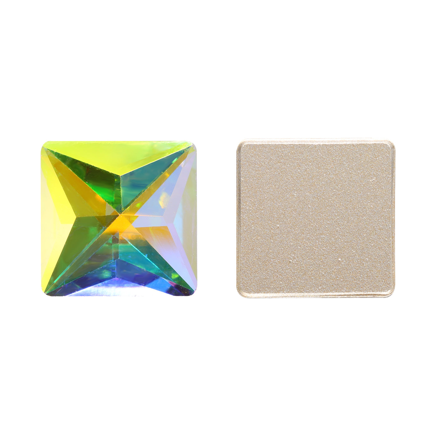 Crystal AB Square Shape High Quality Glass Beveled Flat Back Rhinestones WholesaleRhinestone