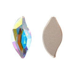 Crystal AB Diamond Leaf Shape High Quality Glass Beveled Flat Back Rhinestones WholesaleRhinestone