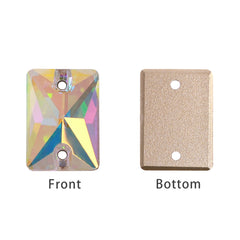 Mixed Sizes Crystal AB Rectangle Shape High Quality Glass Sew-on Rhinestones WholesaleRhinestone