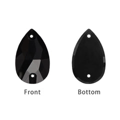 Mixed Sizes Jet Drop Shape High Quality Glass Sew-on Rhinestones WholesaleRhinestone