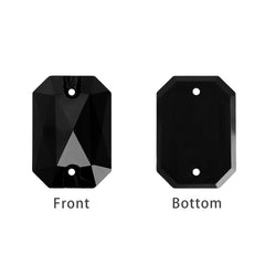 Mixed Sizes Jet Octagon Shape High Quality Glass Sew-on Rhinestones WholesaleRhinestone