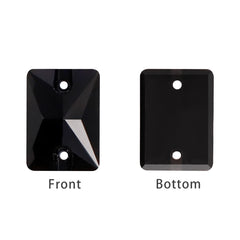 Mixed Sizes Jet Rectangle Shape High Quality Glass Sew-on Rhinestones WholesaleRhinestone