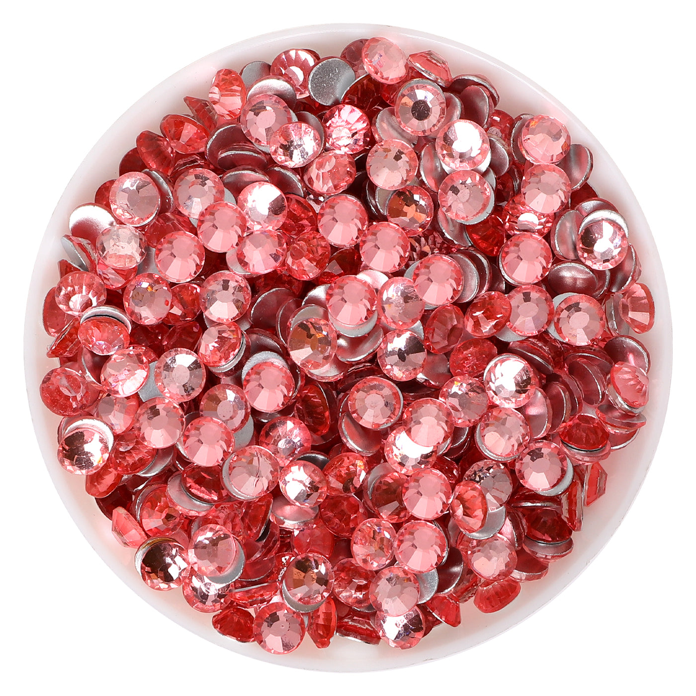 Peach Rose Glass FlatBack Rhinestones Silver Back WholesaleRhinestone