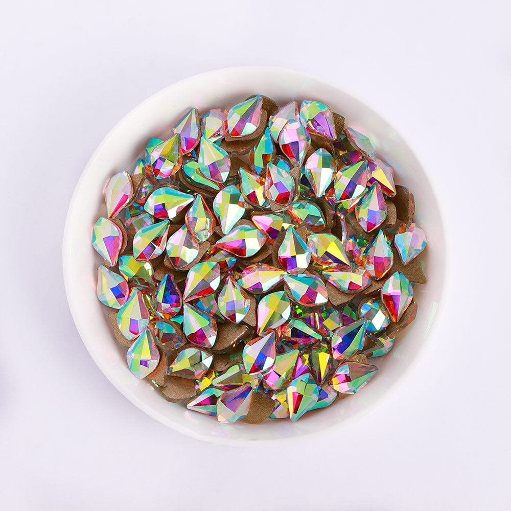 Maple leaves Shape Crystal AB Flat Back Fancy Rhinestones WholesaleRhinestone