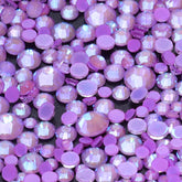 Mixed Sizes Mocha Shimmer Lt Purple Glass Flat Back Rhinestones For Nail Art WholesaleRhinestone