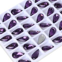 Amethyst Teardrop Shape High Quality Glass Pointed Back Fancy Rhinestones WholesaleRhinestone