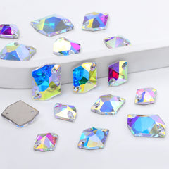 Mixed Sizes Crystal AB Cosmic Shape High Quality Glass Sew-on Rhinestones WholesaleRhinestone