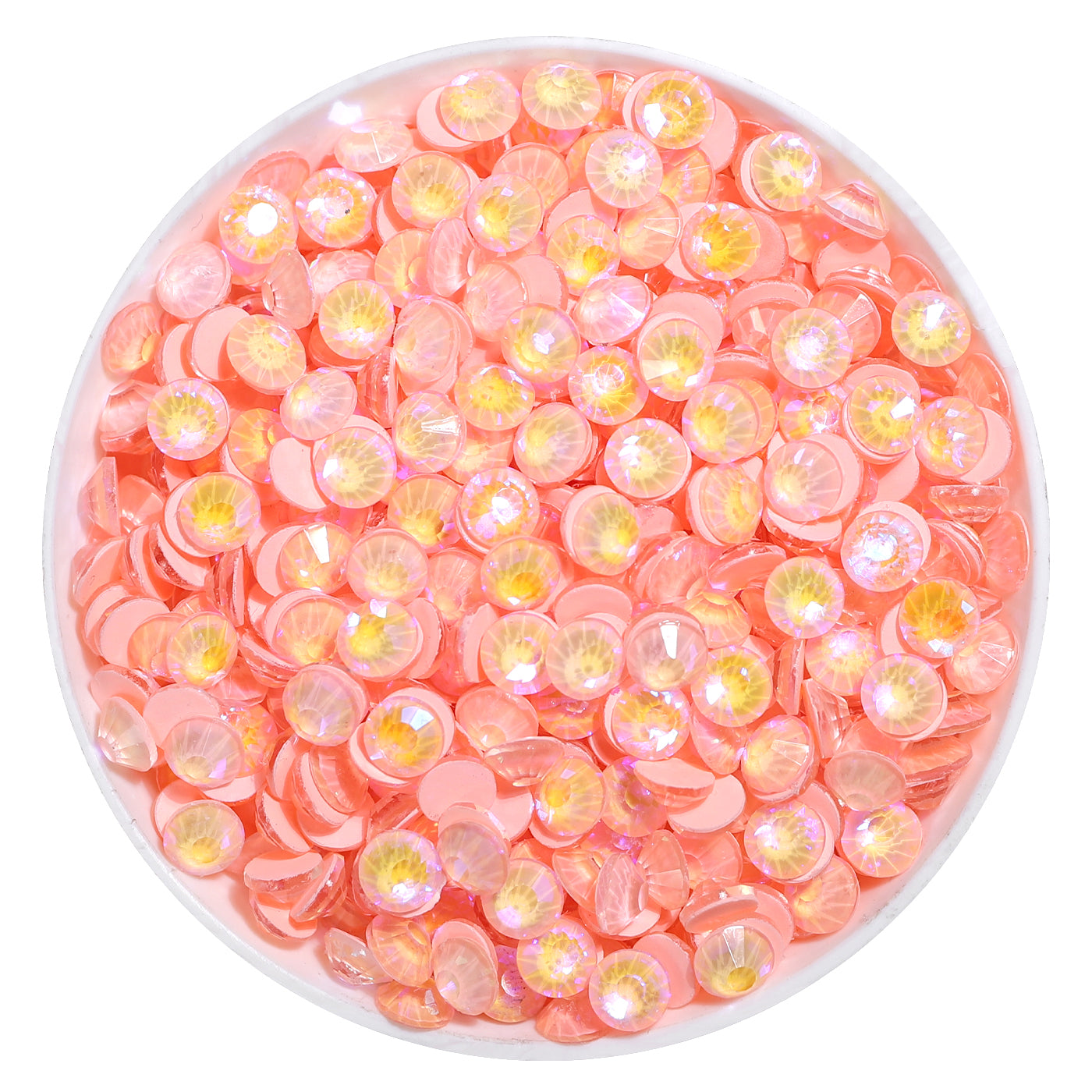 Neon Peach Pink AB Glass FlatBack Neon Rhinestones WholesaleRhinestone