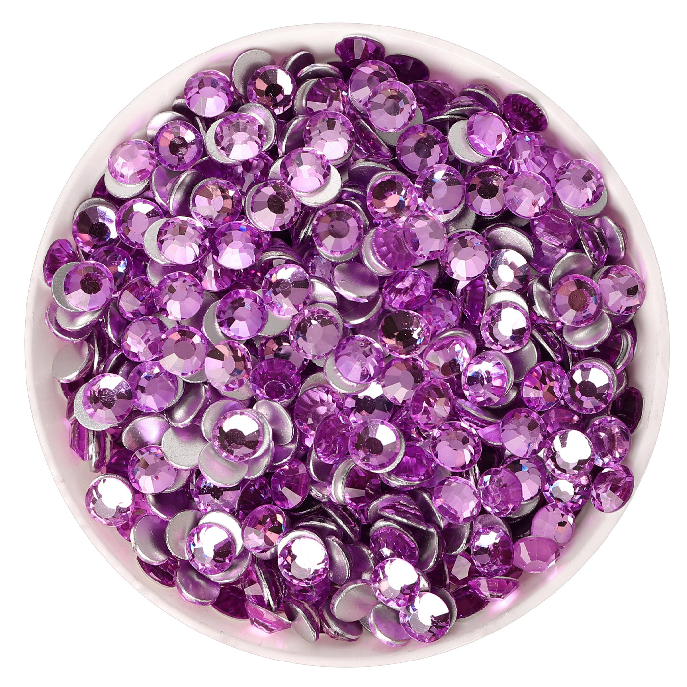 Lilac Glass FlatBack Rhinestones Silver Back WholesaleRhinestone