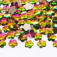 5 leaf plum blossoms Shape Rainbow Flat Back Fancy Rhinestones WholesaleRhinestone