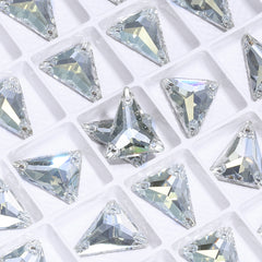 Slim Triangle Shape Silver Shade High Quality Glass Sew-on Rhinestones WholesaleRhinestone