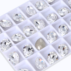 Crystal Pear Shape High Quality Glass Pointed Back Fancy Rhinestones WholesaleRhinestone