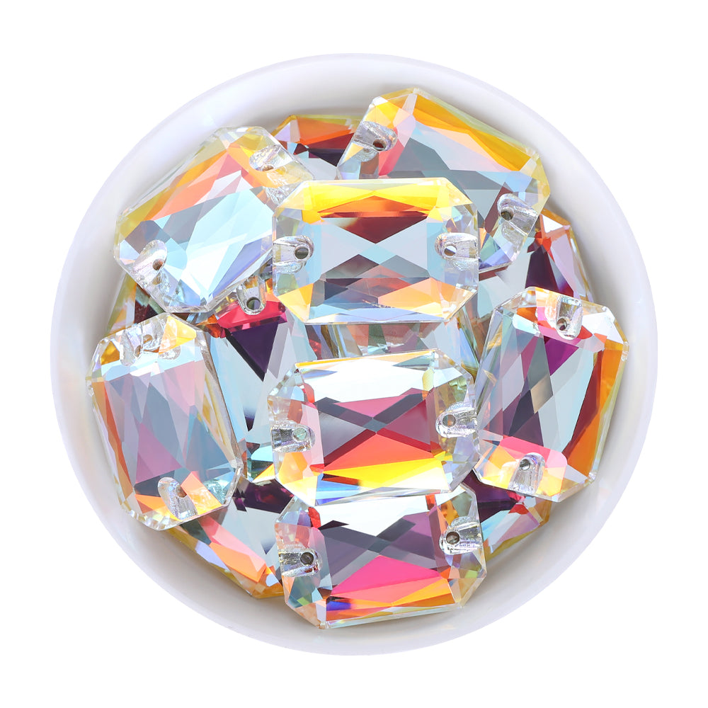 Light Crystal AB Octagon Shape High Quality Glass Sew-on Rhinestones WholesaleRhinestone