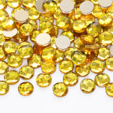 Round Shape Citrine Flat Back Fancy Rhinestones WholesaleRhinestone