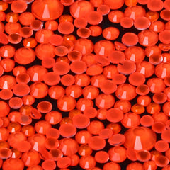 Mixed Sizes Mocha Neon Dk Orange Glass Flat Back Rhinestones For Nail Art WholesaleRhinestone