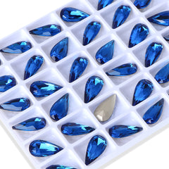 Indicolite Teardrop Shape High Quality Glass Pointed Back Fancy Rhinestones WholesaleRhinestone