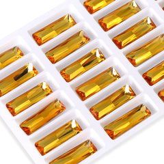 Light Topaz Princess Baguette Shape High Quality Glass Pointed Back Fancy Rhinestones WholesaleRhinestone