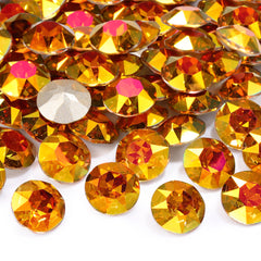 アストラルピンクの宝石の花の形の高品質のガラス先の尖ったバックファンシーラインストーン